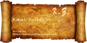 Kabai Zoltán névjegykártya
