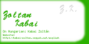 zoltan kabai business card